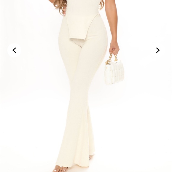 Cream Ribbed Knit Pant Set - Picture 7 of 9